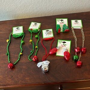 Christmas Costume Jewelry - earrings and necklaces, 6 sets total